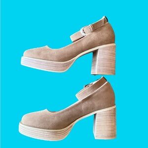 Oasis Society California Ankle Strap Platform Heels